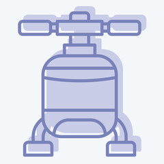 Icon Helicopter. related to Vehicle symbol. two tone style. editable