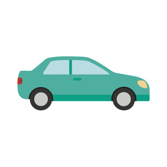 Fototapeta premium Teal Car Illustration on a Black Background