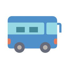 Naklejka premium Simple blue bus illustration on black background