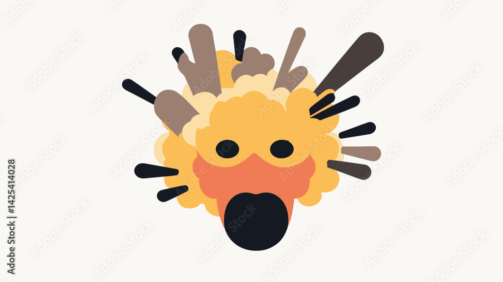 Aufkleber abstract vector illustration of exploding head conceptualizing overwhelmed, stressed, and frustrated