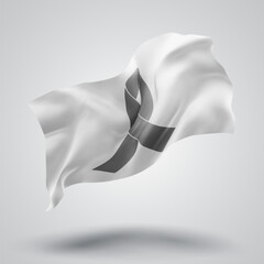 Ribbon, vector 3d flag with waves on a white background