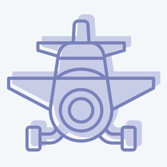 Icon Crop Duster. related to Vehicle symbol. two tone style. editable
