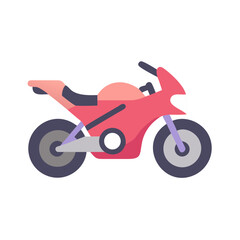 Fototapeta premium Stylized Pink Motorcycle Illustration on Black Background Isolated