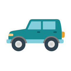 Teal SUV Icon: Off-Road Adventure Vehicle Illustration