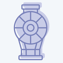 Icon Dirigible. related to Vehicle symbol. two tone style. editable