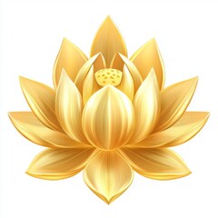 Golden lotus flower, isolated, spiritual, graphic design