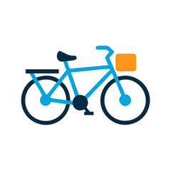 Fototapeta premium Colorful stylized bicycle vector illustration on black background