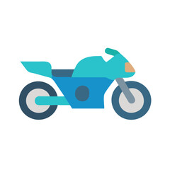 Modern Blue Motorcycle Illustration on Black Background Vector