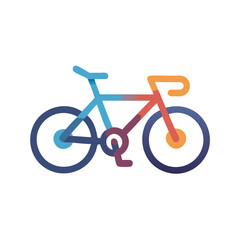 Fototapeta premium Colorful bicycle icon on black background, minimalist style