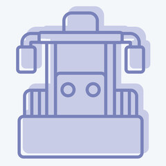 Icon Bulldozer. related to Vehicle symbol. two tone style. editable