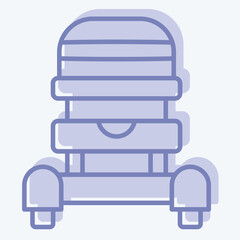 Icon Baby Carriage. related to Vehicle symbol. two tone style. editable