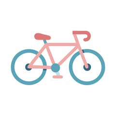 Minimalist Bicycle Illustration with Pink and Blue Tones