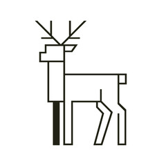 Stylized deer illustration with bold geometric shapes and minimalist design