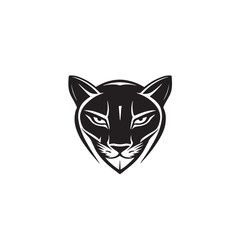 Vector illustration of a panther, minimalist style and suitable for logo designs, posters, stickers and graphic elements themed wild animals, power or the mystery of the night.