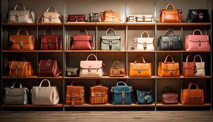 Stylish and Classic Handbags Closet with Unique Design background 02