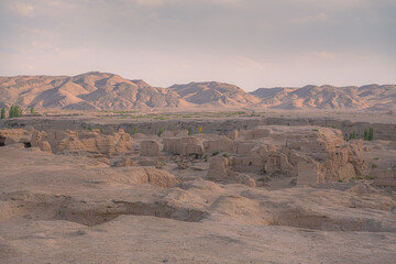 The Ruins of Jiaohe is located near Turpan City, Xinjiang, China.