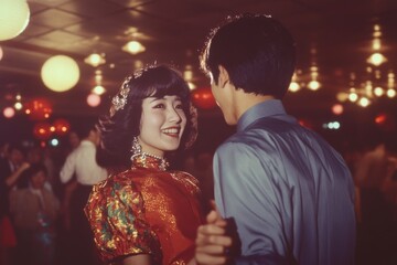 People dancing at disco nightclub dancefloor