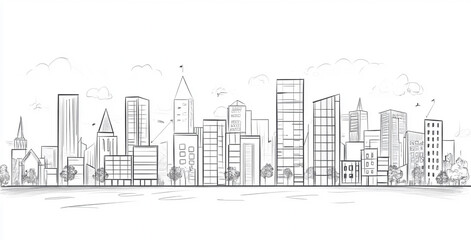 colorful building architecture construction perspective design,