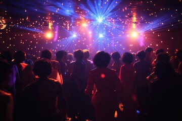 People dancing at disco nightclub dancefloor