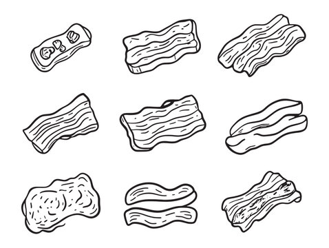 Crispy Bacon Strips Cooked Fresh on Skillet