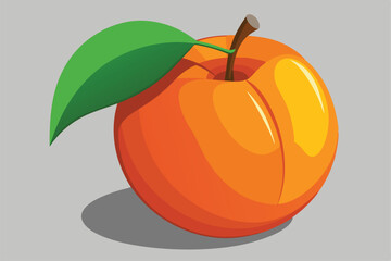 peach healthy fruit vector on white