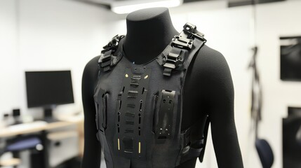 Modern, tactical vest showcasing modular design.