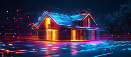 abstract background Technology house 