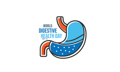 World Digestive Health Day. background, banner, card, poster, template. Vector illustration.