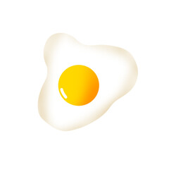 illustration of a fried egg cartoon isolated on a white background. 