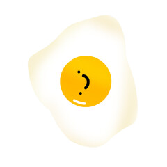 illustration of a fried egg cartoon isolated on a white background. 