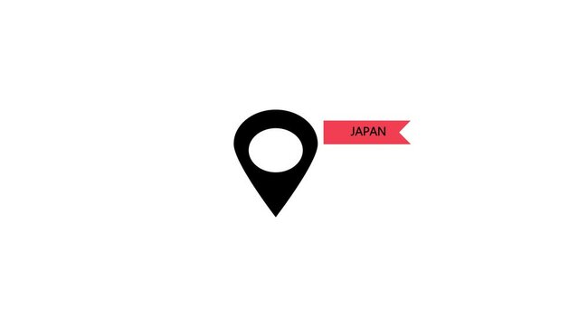 location to destination icon animation on white color background
