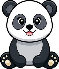 Fototapeta premium Cute Cartoon Panda Sitting – Adorable Baby Animal Clipart