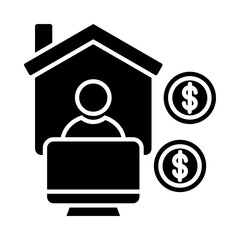 Freelance Work Glyph Icon Vector Illustration