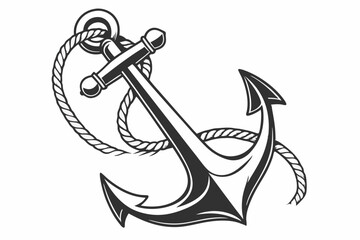 a classic ship anchor  silhouette