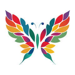 Obraz premium Colorful Abstract Butterfly Illustration on White Background