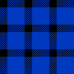 Blue and black color abstract geometric checked seamless pattern.  Vector trendy background for poster, festival, music and textile
