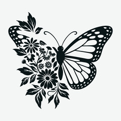 Obraz premium Floral Butterfly Design Vector Illustration Art
