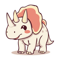 A cute lovely dinosaur cartoon illustration with happy face