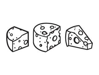 Handpicked Blue Cheese Wedges on Rustic Table