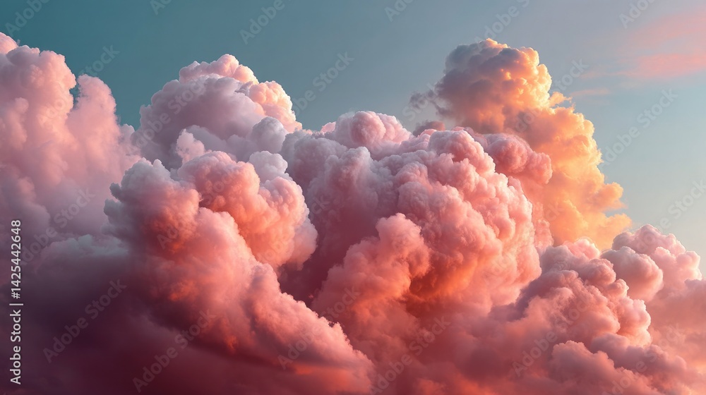 Aufkleber a breathtaking display of pink clouds fills the sky at dusk, casting a warm glow over the horizon. t