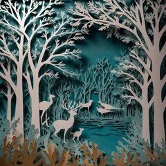 Obraz premium Paper Cut Art