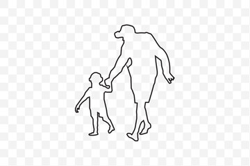 Father and Son Silhouette