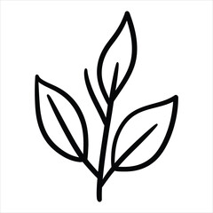 Leaf icon vector. A thin line sign. Isolated contour symbol illustration