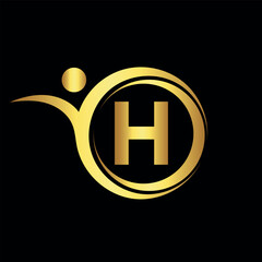 Initial Creative Logo combine with letter H vector template
