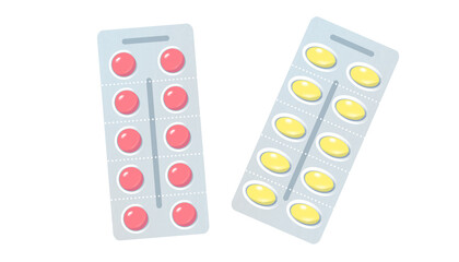 blister pack of pills, medication in blister packs, pills, drugs, medicine, illustration, transparency, PNG, pharmacy