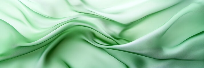 Obraz premium Elegant Green Fabric Abstract Flowing Silk Material Background Design