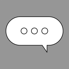 Set of blank white speech bubble in flat design, chatting box, message box icon. Balloon doodle style of thinking sign symbol. Speech bubble isolated on background. Communication, Discussion and Text