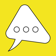 Naklejka premium Set of blank white speech bubble in flat design, chatting box, message box icon. Balloon doodle style of thinking sign symbol. Speech bubble isolated on background. Communication, Discussion and Text