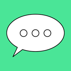 Set of blank white speech bubble in flat design, chatting box, message box icon. Balloon doodle style of thinking sign symbol. Speech bubble isolated on background. Communication, Discussion and Text