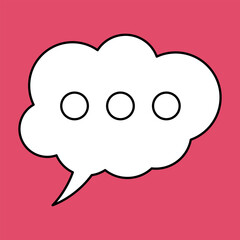 Set of blank white speech bubble in flat design, chatting box, message box icon. Balloon doodle style of thinking sign symbol. Speech bubble isolated on background. Communication, Discussion and Text